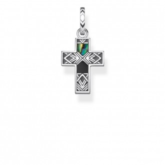 pendant Cross abalone mother-of-pearl