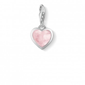 Charm pendant pink heart