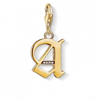 Charm pendant letter A gold