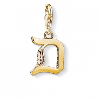 Charm pendant letter D gold