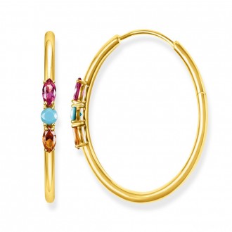 hoop earrings Royalty Colourful Stones
