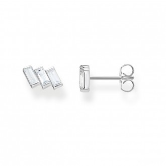 ear studs Angular stones with baguette cut